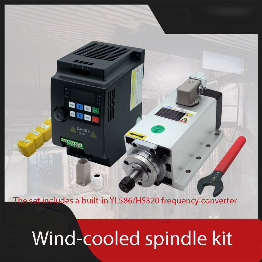 Air Cooled 1.5Kw Spindle Motor Inverter 110V - 1.5KW HIZ80x73-1.5 Kare Hava Soğutmalı Mil