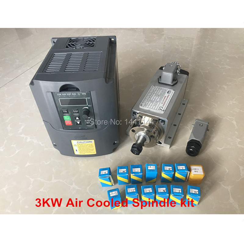 Er20 Collet Chuck Spindle Motor 220V - Hava Soğutmalı Mili 3KW 220 V/380