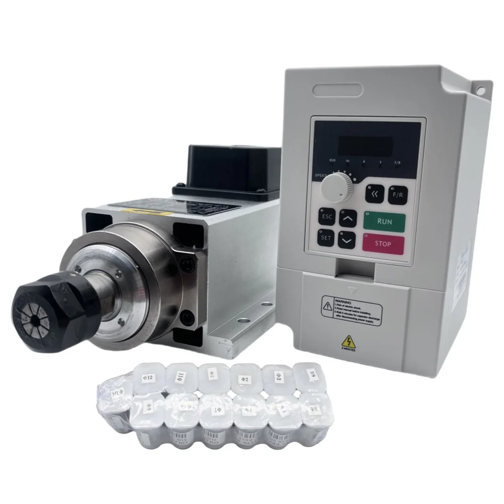 Air Cooled 1.5Kw Spindle Motor Inverter 110V - 1.5KW ER11/ER20 110V/220V CNC İş Mili