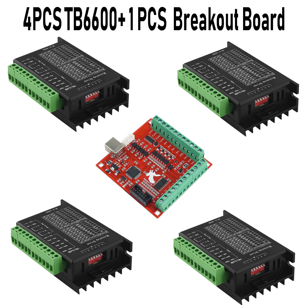 Mach3 Usb Cnc Controller 4 Axis 100Khz - 4 adet step Motor sürücü Nema