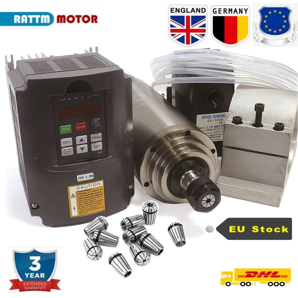 2.2Kw Water Cooled Spindle Kit Vfd - 【EU/usa】 su soğutma mili Motor kiti