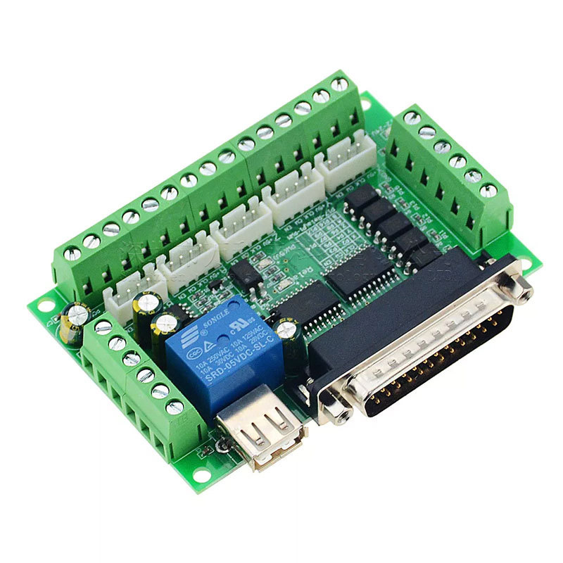 5 Axis Cnc Breakout Board Interface Mach3 - 5 Eksenli CNC Arabirim Adaptörü kesme