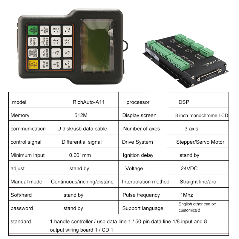 CNC denetleyici Richauto DSP A - Richauto A11 Dsp Controller 3 Axis incelemesi ve fiyatı