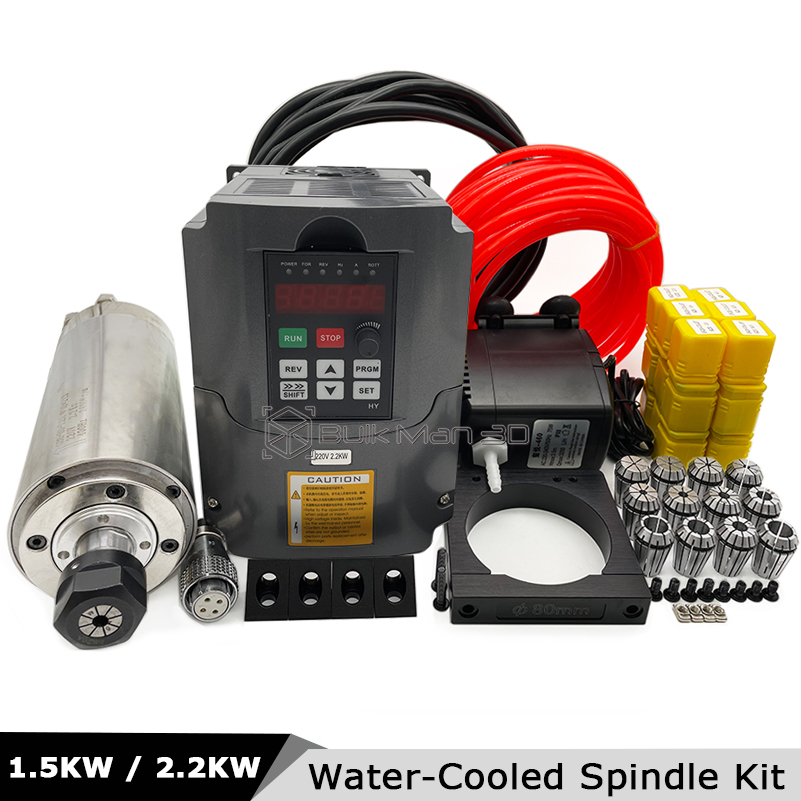 2.2KW/1.5KW 400Hz 24000RPM Su  - 2.2Kw Water Cooled Spindle Kit Vfd incelemesi ve fiyatı