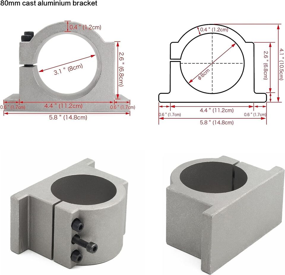 [AB/ABD]2.2KW 220V 8A GDZ-80-2 - 2.2Kw Water Cooled Spindle Kit Vfd incelemesi ve fiyatı
