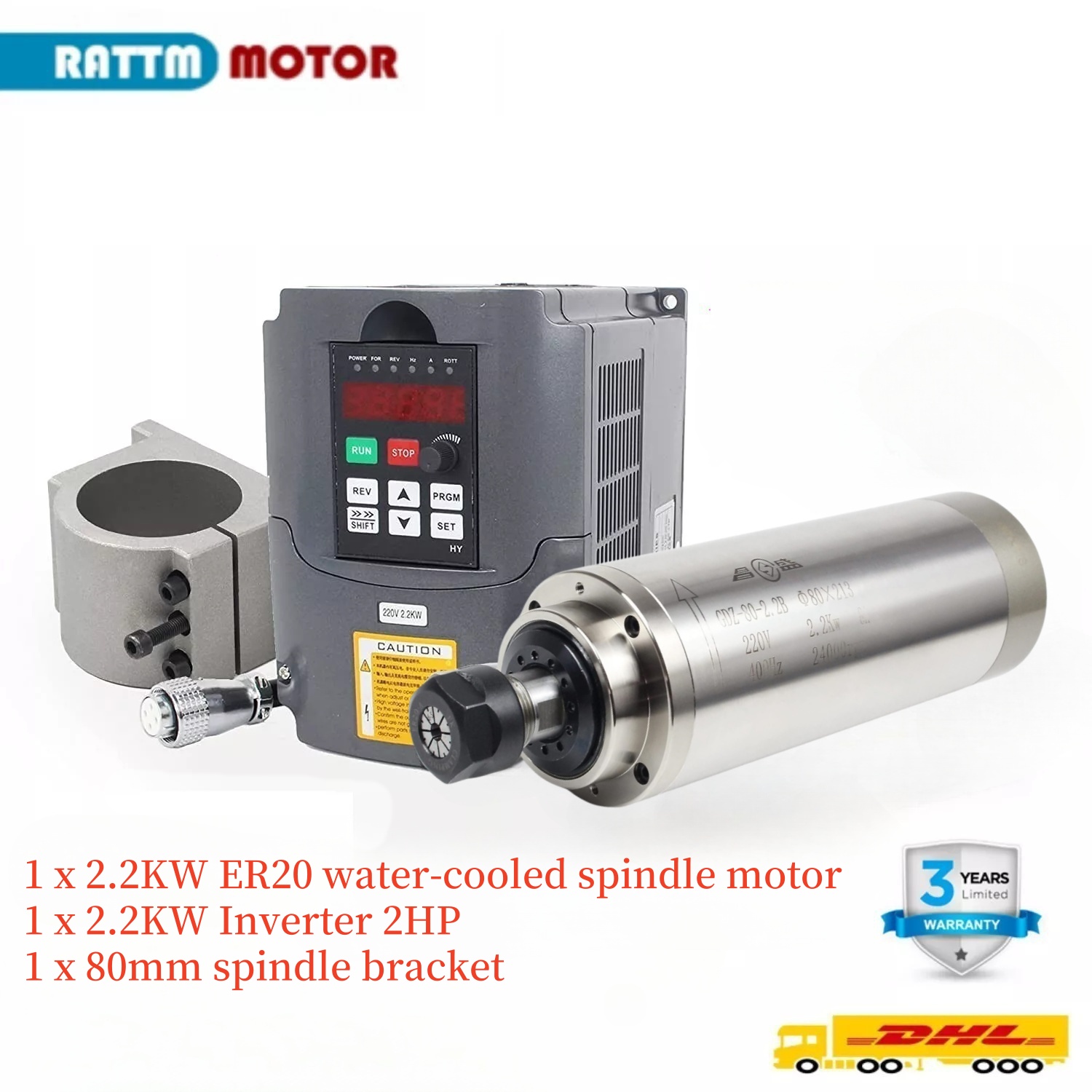 2.2KW 110V veya 220V 8A GDZ-80 - 2.2Kw Water Cooled Spindle Kit Vfd incelemesi ve fiyatı