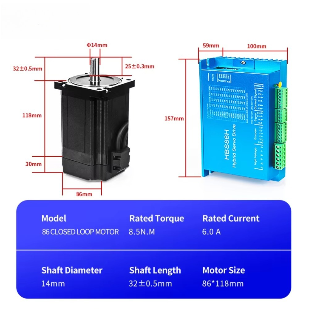 NEMA 34 Kapalı Döngü Hibrit Se - Hybrid Servo Driver Nema 34 8.5Nm incelemesi ve fiyatı